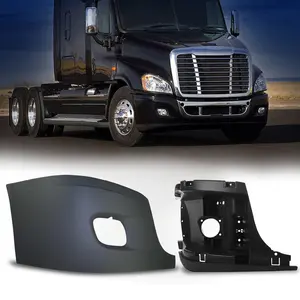 TORQUE Freightliner Cascadia Bumper Cover Replacement with Inner Support Reinforcement Right Side(with Fog Light Hole) for 2008-2017 Semi Trucks Passenger Side RHD (TR071-R + TR072-R)