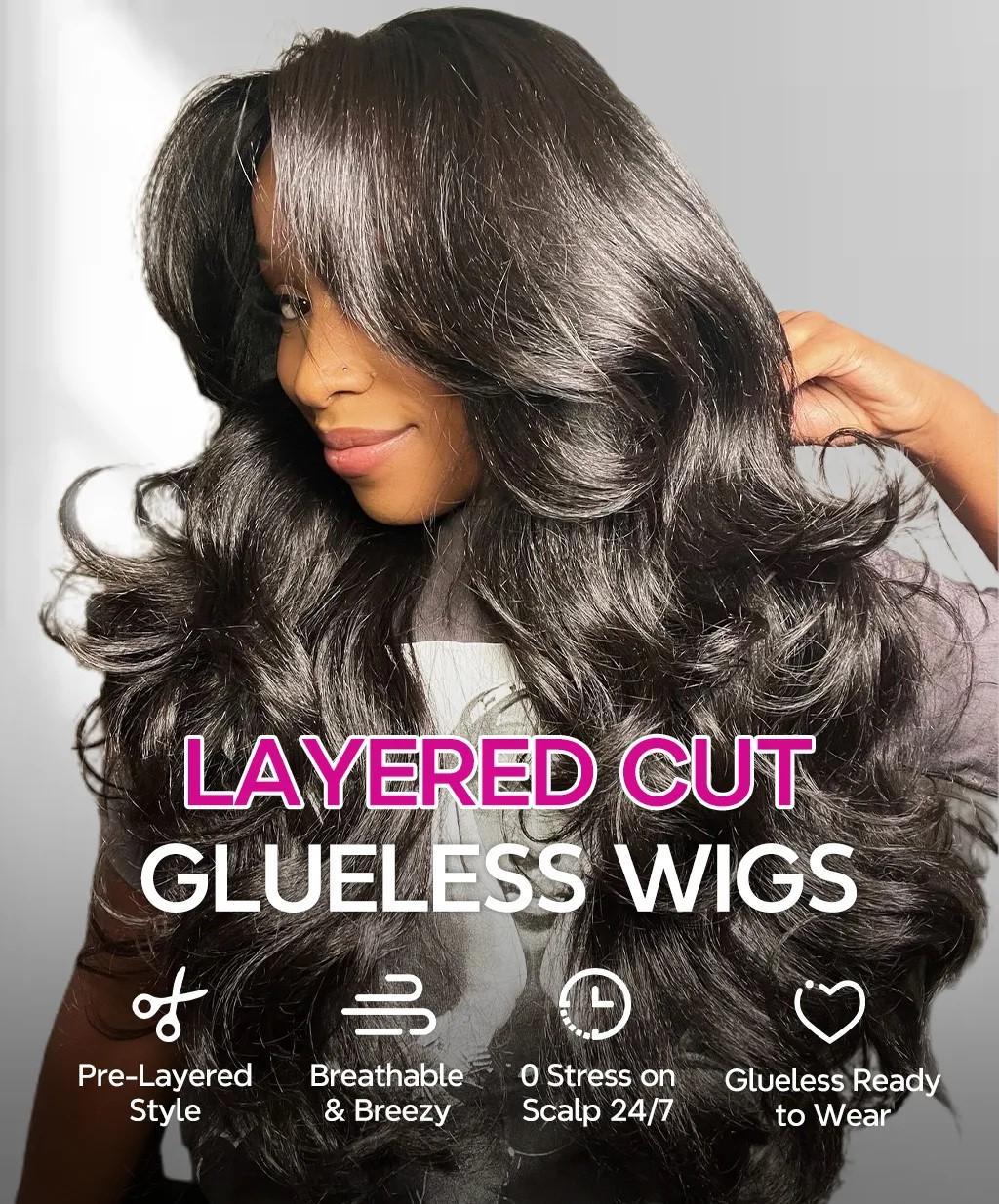 Real HD Salon Quality Style -Tinashe Butterfly Cut Real HD 8x6/6x5 Human Hair Glueless 200% Density Wig  Loose Body Wave Pre Style Pre Cut 6x5 Real HD Lace Closure Wig