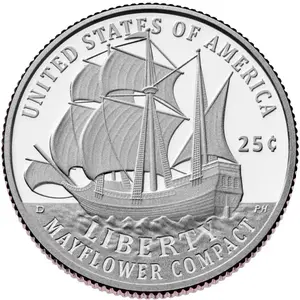 2026-S Silver Proof Mayflower Quarter. 0.999 Pure Silver PROOF  Quarter / Stunner