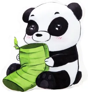 PILLOWABLE – 12” Panda Pillow, Cute Animal Shape, Mini Hug Pillow for Kids, Fun & Decorative Toddler Throw Pillow