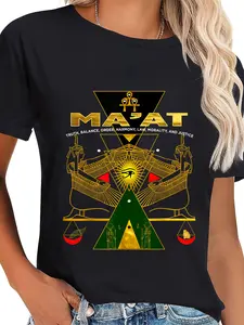 100% Cotton Ancient Egyptian Sacred kemetic Geometry Goddess MAAT Gift T-Shirt