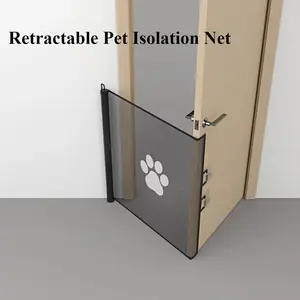 No-Drill Retractable Pet Gate - Automatic Expandable Barrier for Corridors & Doorways, Adjustable Safety Fence for Dogs/Cats, Portable Indoor/Outdoor Partition