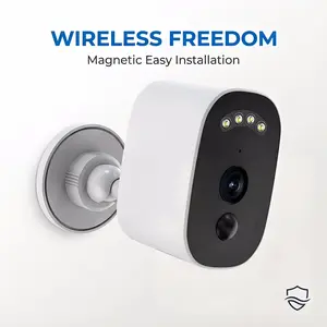 JOOAN 3MP high-resolution camera, wireless outdoor security camera, no wiring required for magnetic installation, intelligent human detection function, color night vision function, and bidirectional audio function. Waterproof home camera.