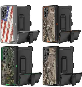 Rugged Defender Case For Samsung Galaxy S24/S24 Plus/S24 Ultra Shockproof Heavyduty Protection Case With Belt Clip