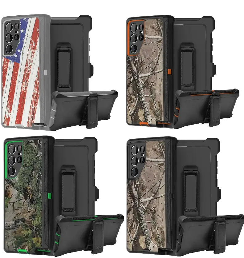Rugged Defender Case For Samsung Galaxy S24/S24 Plus/S24 Ultra Shockproof Heavyduty Protection Case With Belt Clip