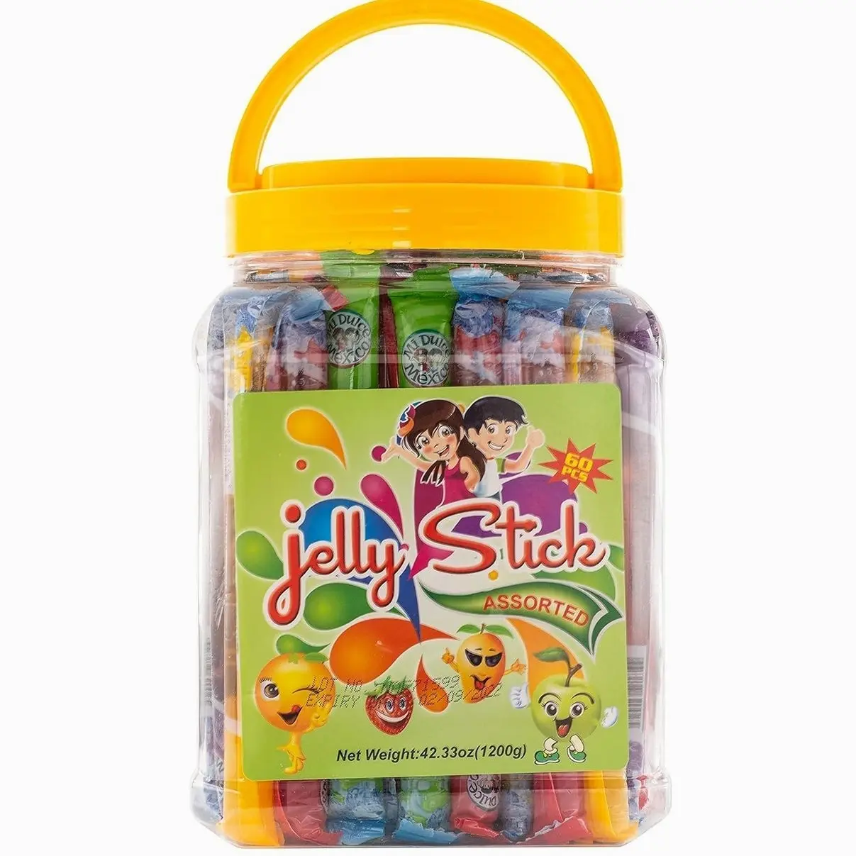 MDM JELLY STICKS GEL CANDY JAR 60 PCS 42.33OZ (1200G)