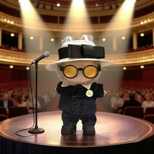 Labubu Suit Jacket Outfits(no doll) Suit for 6.5in Labubu Doll Stylish Outfits Including Clothes Pants Shirts Hats Glasses Ties and Leather Shoes replacement clothes 7 Piece Set Casual elegant outfit Cute Labubu Clothing and Accessories Set  costume