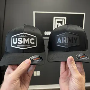 Armed Forces Edition Flexfit Fitted Hat With Laser Engraved Patch Classic Baseball Cap Usmc Army