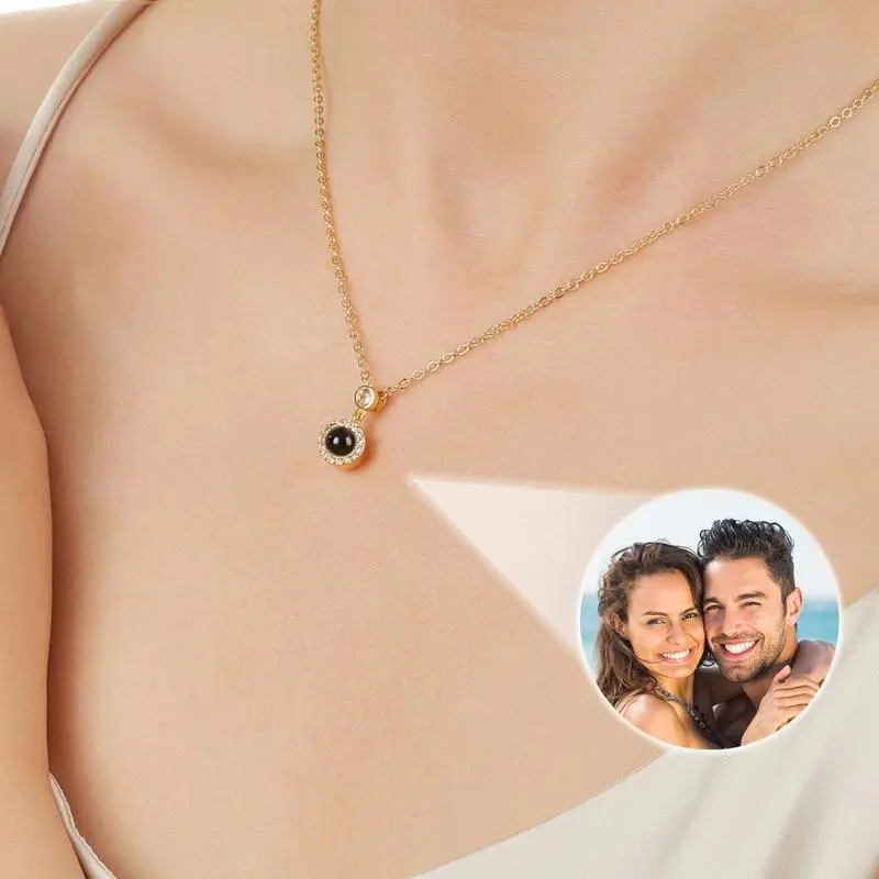 Photo Projection Necklace, Personalized Picture Necklace, Memorial Necklace, Mom Necklace, Gift for Her, Valentine Day Gift Photo Projection Necklace, Personalized Picture Necklace, Memorial Necklace, Mom Necklace, Gift for Her, Valentine Day Gift
