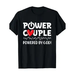 Matching Power Couple TShirt for Christian Couples Celebrate Valentines Day with 220g Comfortable Cotton