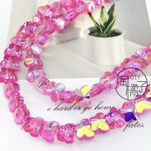 【A015】Crystal butterflyfaceted glass beads, UFO Satellite Drill Beads Side Hole saucer-shaped crystal beads, teardrop crystal beads - DIY handmade beaded phone chain