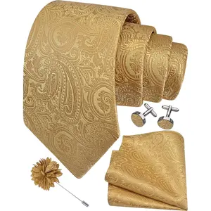 3.15"(8cm) Mens Tie and Lapel Pin Paisley Necktie Hankerchief Cufflinks Set for Men 3.15"(8cm) Mens Tie and Lapel Pin Paisley Necktie Hankerchief Cufflinks Set for Men