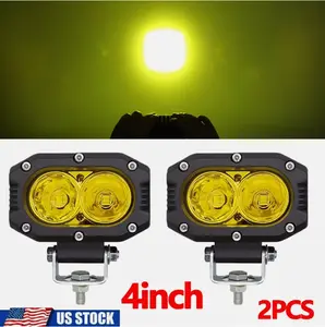 2PACKS 4Inch Super Bright LED Amber Fog Light Yellow Driving Offroad Lights for Truck SUV ATV UTV Wrangler Motorcycle Spot Beam Pod Light Vehicle