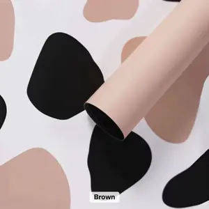 Brown cow print flower wrapping paper