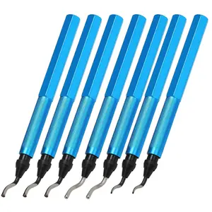 Deburring,7pc,High Swivel Blades,Handle Deburr Tool for, Resin, PVC Pipes, Copper, and 3D Printed,Hole Internal Chamfer Tool Removing Burr