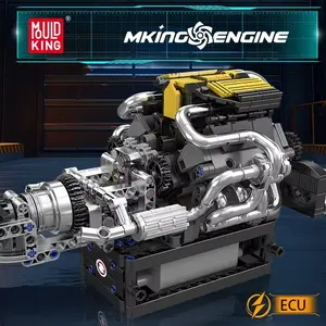 761pcs Mold King 10207 Technology Pag Super Car V12 Engine Building Blocks Electric Racing Car Engine Model DIY Toy for Adults Children