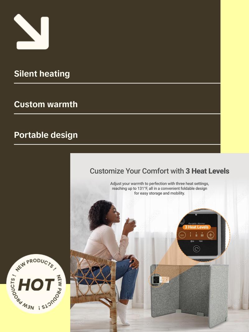 Foldable Electric Space Heater - Silent Radiant Heat - Leg, Foot and Hand Warmer with Thermostat - Home or Office Desk Heater foot warmer viral Foldable Electric Space Heater - Silent Radiant Heat - Leg, Foot and Hand Warmer with Thermostat - Home or Office Desk Heater foot warmer viral