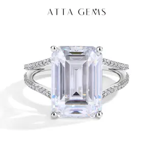 10CT D VVS1 Color Shining Synthetic Moissanite Ring for Women Engagement Wedding Party  Gift  Fine Jewelry R177