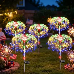 2026 Spring New Solar Firework Decorative Light, with Luminous Rod, Light Sensor, Multicolor LED, Shape Available, Festive Atmosphere Decorative Light, Perfect for Outdoor, Garden, Lawn, Terrace, Gardening Decoration, Christmas
