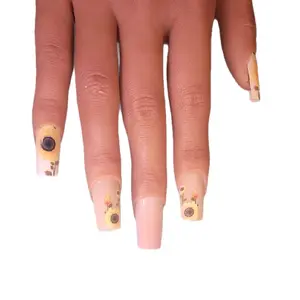 Sunflower Short Square Design 24pcs Nail Set - Original Nail Art for Summer Season