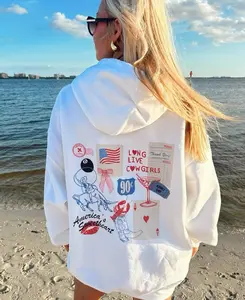 Gift Giving Hoodie in Vintage – Dandy Worldwide Oversized America's Sweetheart Hoodie – Classic Casual Unisex Sweatshirt, Cozy Streetwear Top, Comfortable Fashion Outfit Perfect for Daily Wear, Lounging, Travel & Winter Looks