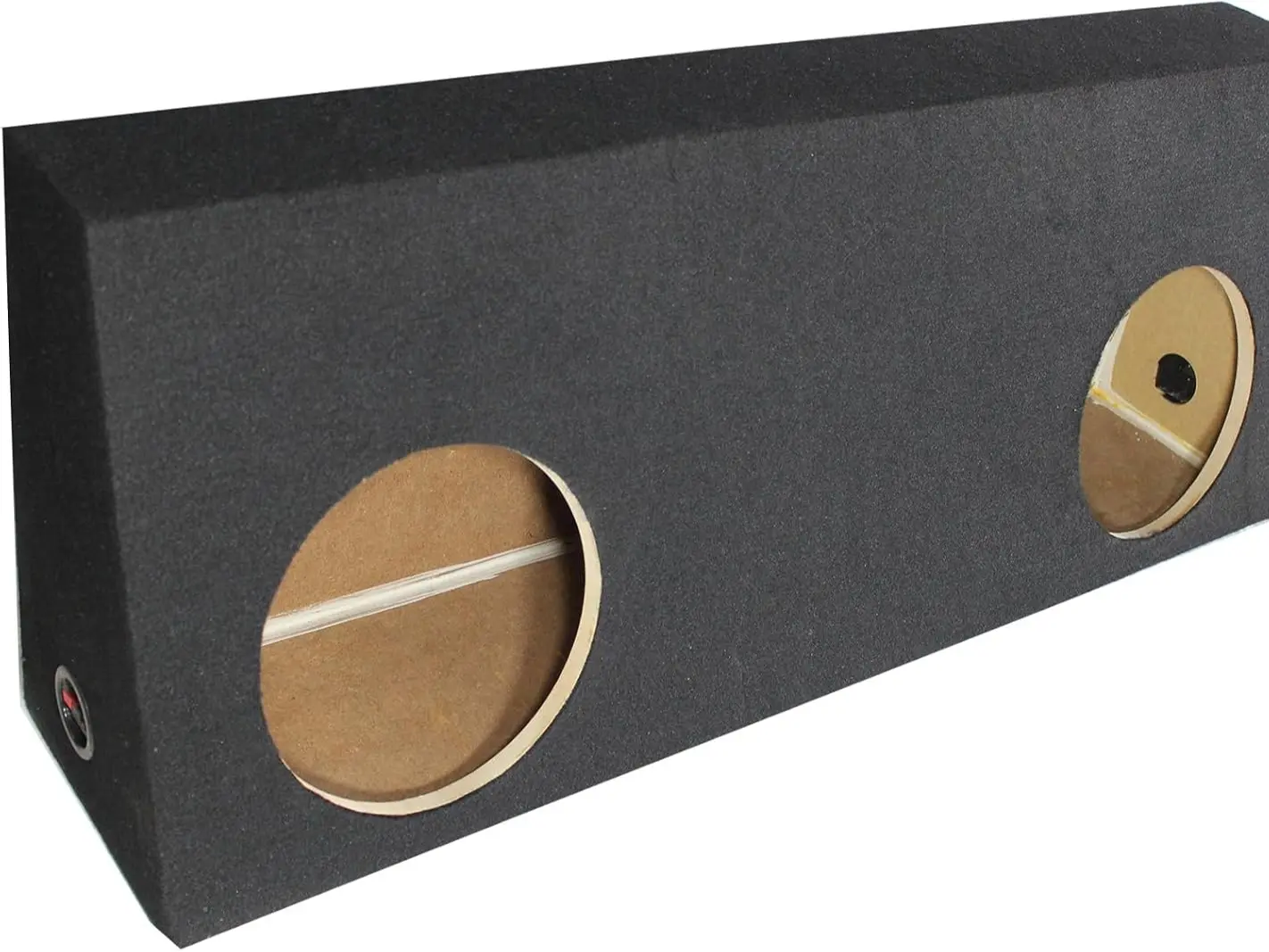 Dual Slim Front Angled Box Universal Fit Sealed Shallow Subwoofer Enclosure