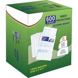 Sheet Protectors 600 Page,Page Protector 8.5" x 11" ,Upgraded Thick Material,for 3 Ring Binder, Top Loading Paper Protector with Reinforced Holes,Holds Multiple Sheets