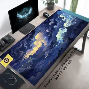 Pastel Blue Desk Mat, Kawaii Sky Aesthetic Mouse Pad, Keyboard Mat, Cute Clouds Desk Mat For Office, Gift For Gamer