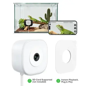 HomiQ  Ai 2K 3MP Aquarium & Terrarium Pet Camera.Magnetic Install &Close-Focus Lens for Fish,Lizard, Hamster, Chameleon, Gecko, Snakes, Reptile Pet and ,2.4GHz & 5GHz WiFi,ColorVue AI Night Vision,Auto-focus,24/7 Recording