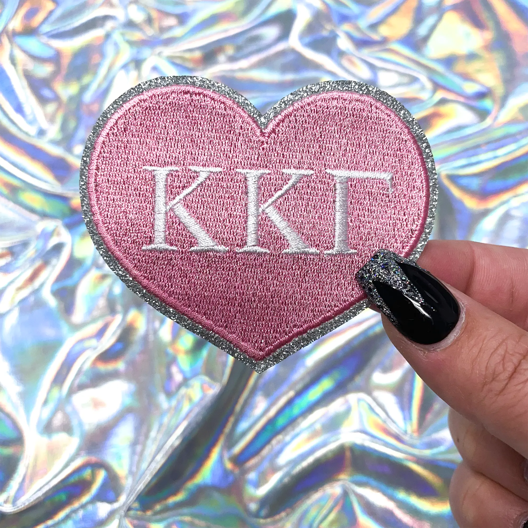 Kappa Kappa Gamma Heart Sorority Embroidered Patches - 2-Pack