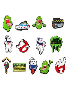 13pcs Cartoon Ghost Movie Shoe Accessories,DIY PVC Shoe Decorations, Shoe Charms, Birthday Gift, Includes Ray Stanz and Peter Venkman party gifts
