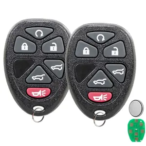 2 Remote Control Car Key Fob For 2007 2008 2009 2010 2011 2012 2013 2014 Chevrolet Suburban Tahoe / Cadillac Escalade / GMC Yukon 6 Button OUC60270 OUC60221