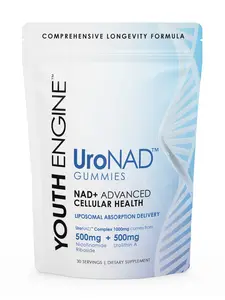 Youth Engine UroNAD Comprehensive Multi-Pathway Longevity Formula •  Gummies • 500mg NR •  500mg Urolithin A • NAD+ Cellular Energy • Mitochondrial Renewal • Healthy Aging Support • 30 Servings