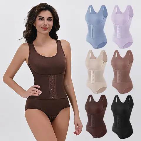 Bodysuits for Women Underwear Waist Trainer Shapewear Knit Firm Body Shaper Tops Butt Tummy Control Faja Colombiana Open Bust Corset Fit Basic