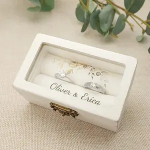 Personalized Wedding Ring Box - Engagement & Ceremony Ring Holder
