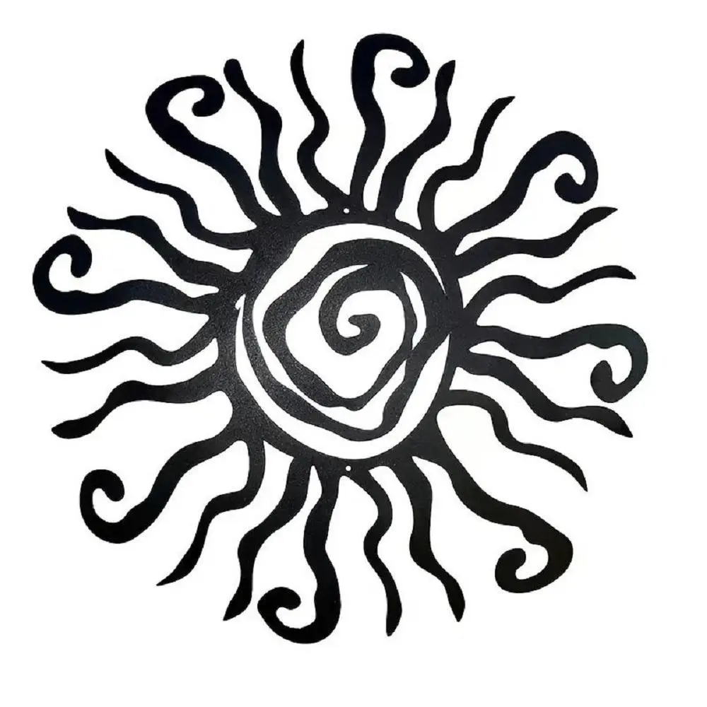 Sun Design Wall Art, Artwork, Creative Sunburst Metal Wall Decor, Weatherproof Outdoor Art for Garden & Patio, Rust-resistant Decor for Farmhouse, Bedroom & Living Spaces, Hanging