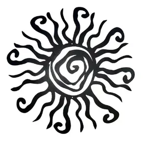 Sun Design Wall Art, Creative Sunburst Metal Wall Decor, Weatherproof Outdoor Art for Garden & Patio, Rust-resistant Decor for Farmhouse, Bedroom & Living Spaces, Hanging