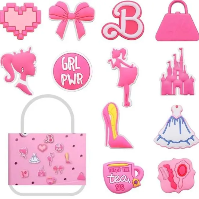 Shoe Charms Set, 12-Piece Sports-Themed Decorative Charms, Lightweight PVC Inserts for Clog Shoes & Tote Bags, DIY Accessories