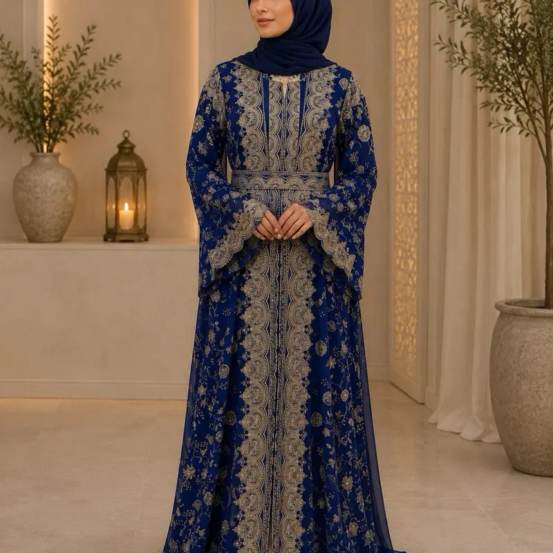 Dubai dress 2-piece abaya with matching belt