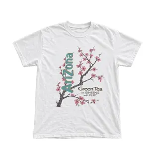 Men's and Women's T-shirt, Cherry Blossom Green Tea Graphic Tee, Flora Tee, Unisex T-shirt, Gift T-shirt, Y2k Unisex Graphic Tees Gothic Grunge Emo Scene Amity Affliction Style Clothes Menswear Womenswear Streetwear