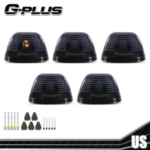 Fit For Truck SUV Car 5pcs Smoked Lens LED Top Cab Roof Running Marker Light