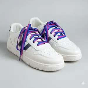 Bisexual Flag Shoe Laces (1 Pair) – LGBTQ Pride Bisexual Shoelaces for Sneakers, Pink Purple Blue Pride Flag Laces, Colorful LGBTQ+ Pride Accessories for Pride Month, Festivals, Parades, and Everyday Wear