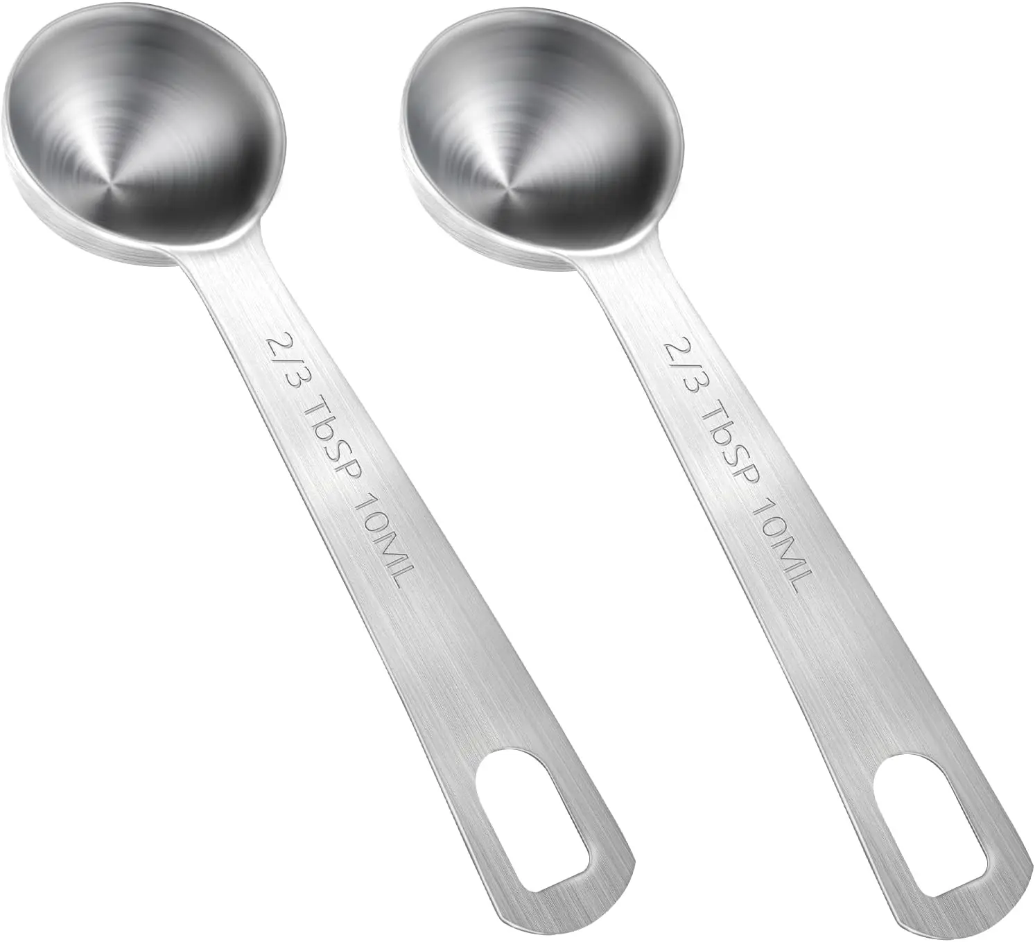 Measuring Spoons, 2 count Stainless Steel Tablespoon 10ML / 2/3TBSP, Small Metal Teaspoons for Measuring Dry and Liquid Ingredients