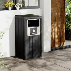 RIWENGO Outdoor Trash Can 22 Gallon Waterproof Resin Garbage Can for Indoor & Outdoor Use Durable Weather-Resistant Commercial Garbage Bin for Patio Garden Kitchen