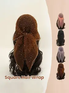 Women's Glitter Decor Scarf, Elegant Scarf for Daily Wear, Casual Trendy Scarf for Women, Trendy All-match & Exquisite Scarf for Birthday Gift
