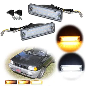 2pcs Clear Switchback LED Signal Blinker Corner lamps Lights For Mazda 323 626 Pickup Truck,Replace OEM E8BZ 13368 A MA2530104