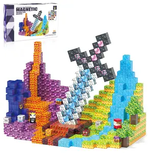 100 Piece Set Magnet Building Tiles Clear Magnetic 3D Blocks Construction Playboards - Creativity Beyond Imagination, Inspirational, Recreational, Educational, Conventional Toys