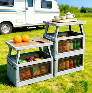 Rolling Storage Cart with Wheels – Multi-Purpose Organizer for Indoor & Outdoor Use, Portable Utility Cart for Camping, Car Trunk, Kitchen & Home