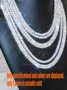 5Mm New Hip Hop Rap Style High Quality Luxury Spot  Tennis Chain VVS Silica Necklace Boutique Jewelry, Easter Thanksgiving Gifts for Men and Women