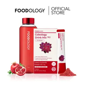 [FOODOLOGY] Coleology Drink Mix PRO+Bottle, Refreshing and Easily Soluble, Effortlessly Maintaining Daily Supplement Routine, Pomegranate-Flavored Functional Beverage, With Coleus Forskohlii, Banaba Leaf, FOS & Ginkgo